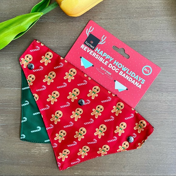 NWT FuzzYard Happy Howlidays Reversible Dog Bandana - Picture 1 of 3